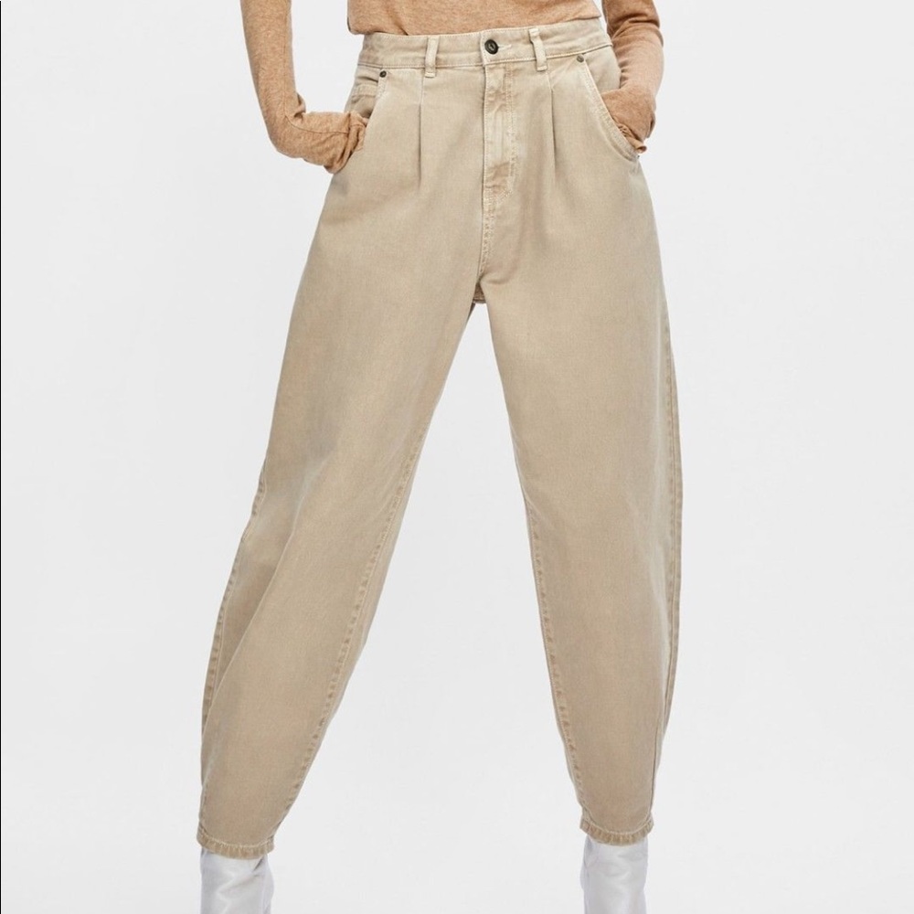 Zara Slouchy Pants in Cream.